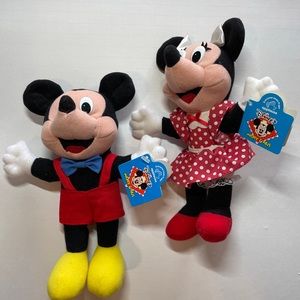 Disney Mickey and Minnie Mouse Plush Set.9” by Applause